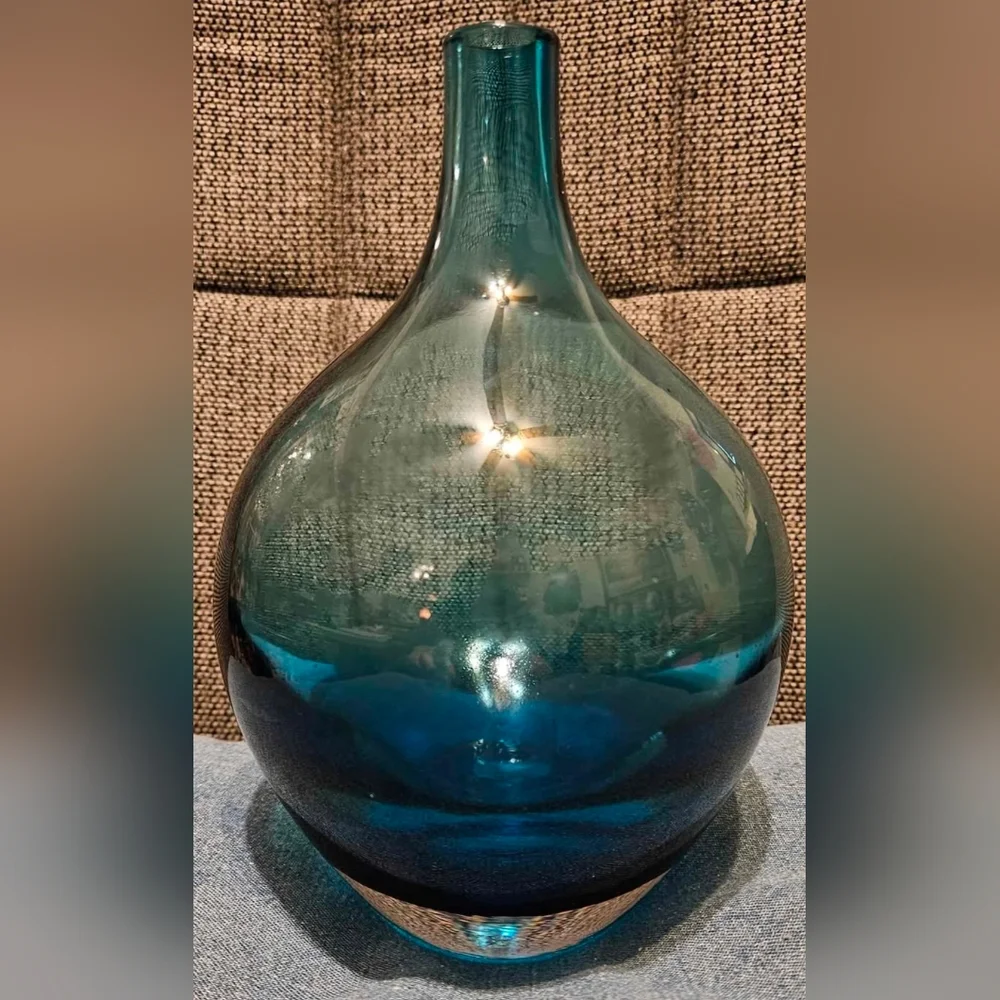 Ikea Sweden Teal Blue Vase approx 8.5